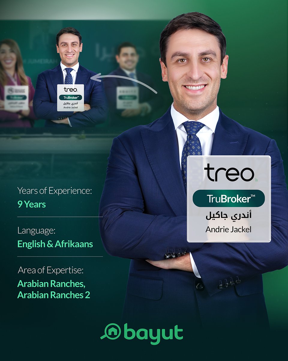 Andrie Jackel – Treo

Specialising in Arabian Ranches and Arabian Ranches 2, Andrie Jackel offers community-focused expertise backed by nine years of experience.

#BayutUAE #TruBroker #DubaiRealEstate #ArabianRanches