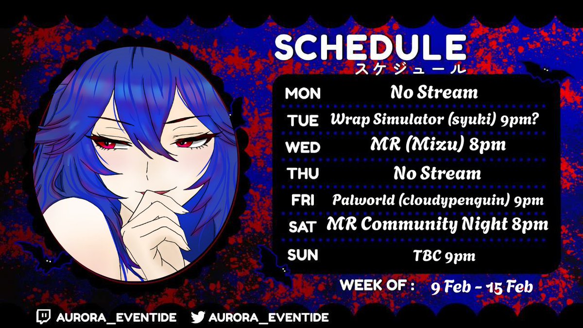 Ngl coming up with a schedule this week was tough. Creative block be hitting hard ;-;