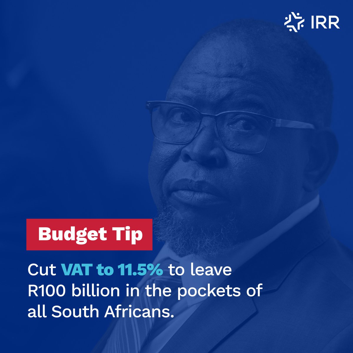 IRR_SouthAfrica's tweet photo. The Value for Money Bill ends dodgy procurement deals, saving R100 billion every year, enough to cut VAT to 11.5%.
#Budget2026 #TipsForMinFin #ValueForMoney https://t.co/OxdeftAbOK