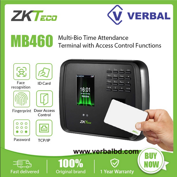 fnabd007's tweet photo. ZKTeco MB460 Face Finger Card Password Time Attendance
ZKTeco
৳ 13,500.00
· Face Capacity 1,500
· Fingerprint Capacity 2,000
· ID Card Capacity 2,000
· Record Capacity 100,000
· Communication TCP/IP, USB-Host, Wi-Fi (Optional)
 Mobile No: +8801712622555/+8801786678751 (WhatApps) https://t.co/rSyU6X8dy8