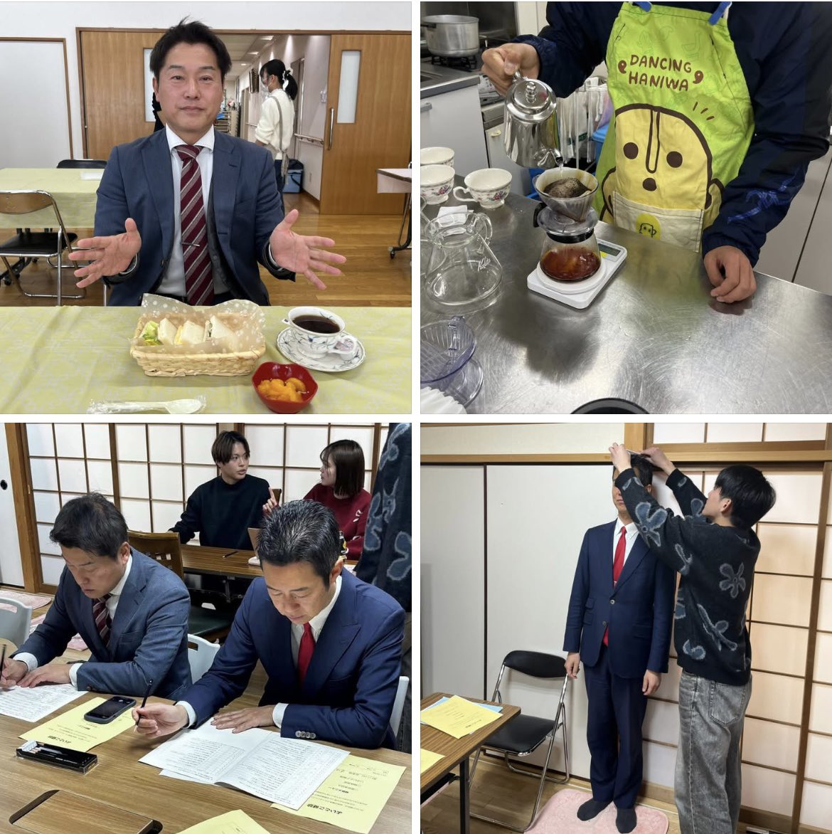 isayamadaisuke's tweet photo. 数年ぶりに復活した「ふれあい喫茶」にて、小中高生によるこども店長、スタッフによる「ふれあい子ども店長カフェ」が開催されました。

サンドウィッチとともに地元中学生が淹れる珈琲を頂いたのち、大学研究室と連携した「よいとこ検診」体験も！

#灘地域福祉センター
#萩原珈琲 https://t.co/nVTXmZ8sjF