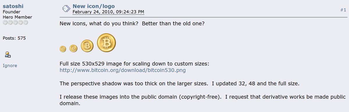 CryptooIndia's tweet photo. ⏲️FLASHBACK: Exactly 16 years ago today, Satoshi Nakamoto introduced the iconic ₿itcoin logo 🧡 https://t.co/H8wojz6hZQ