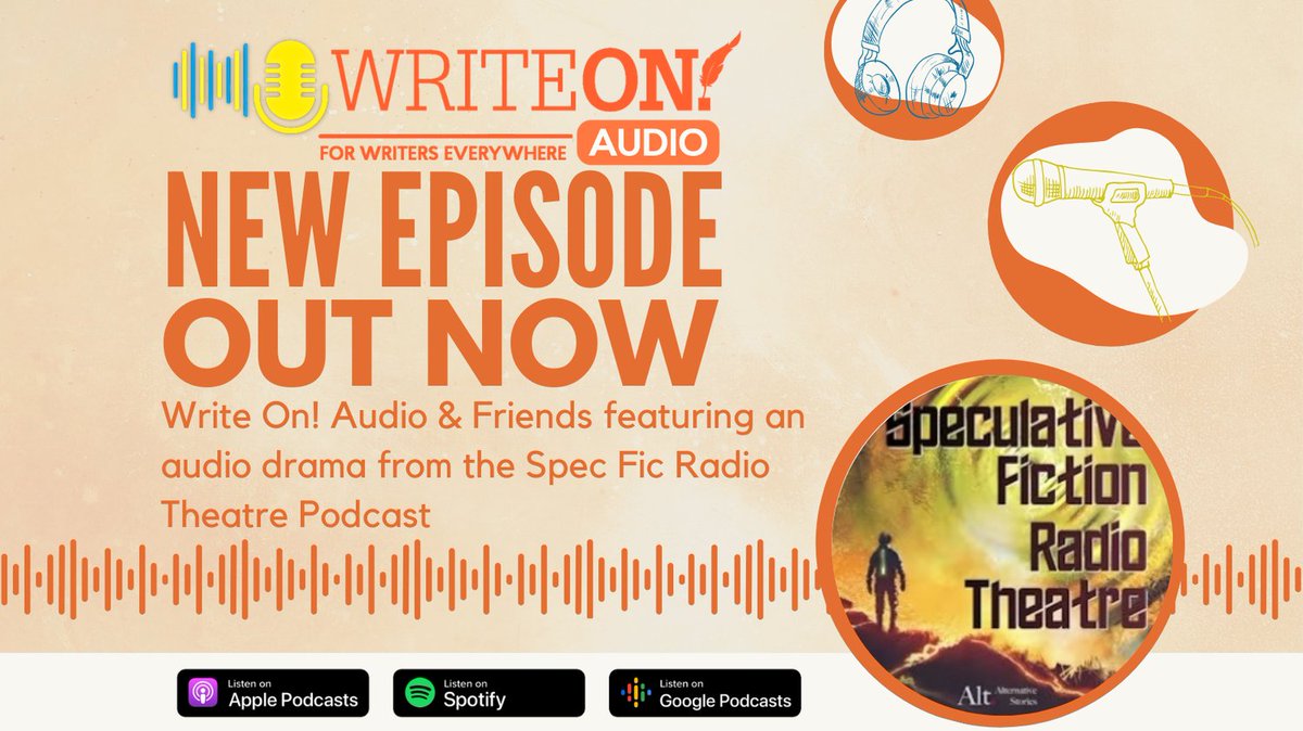 Pen_to_Print's tweet image. 🎧 New episode alert 🎧

This week on Write On! Audio &amp;amp; Friends, you can enjoy: ➡️ an audio drama from the Spec Fic Radio Theatre Podcast. 
 
Enter the Pen to Print audio play competition pentoprint.org/get-involved/c…
 
Listen to this episode here: pod.link/1434232412