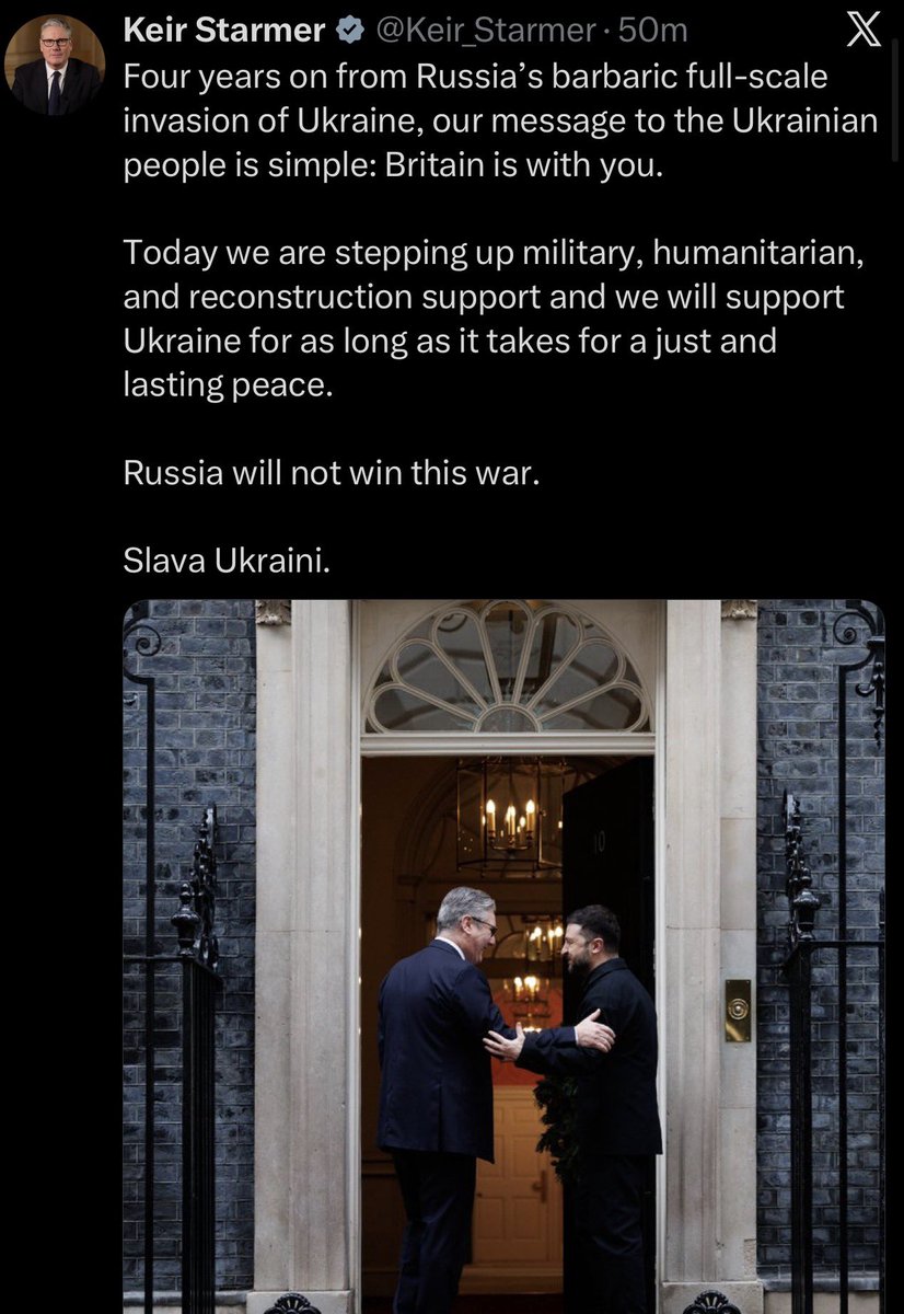 🚨🇬🇧🇺🇦 “We are stepping up military support for Ukraine”

What does this even mean?

Keir Starmer still pretending that Ukraine can win this conflict - he thinks you’re stupid.