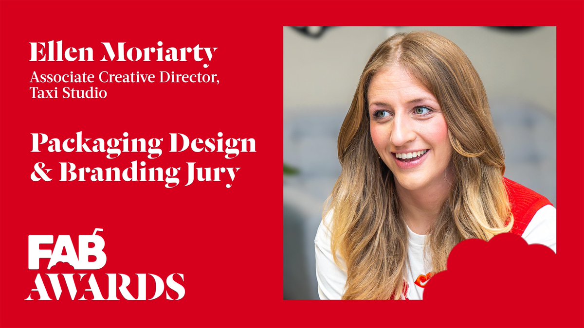 Jury Member: Delighted to announce that Ellen Moriarty, Assoc. Creative Director at Taxi Studio will be Judging #Branding #PackagingDesign at The 28th FAB Awards
-
#TheFABAwards #TheFABAwards2026
@taxistudio