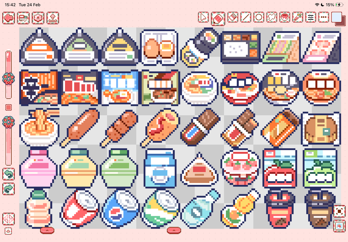 🍜🍡🍰 🍤 by <a href="/minisunnyworld/">써니 : Sunny☀️🪐</a> #pixelart