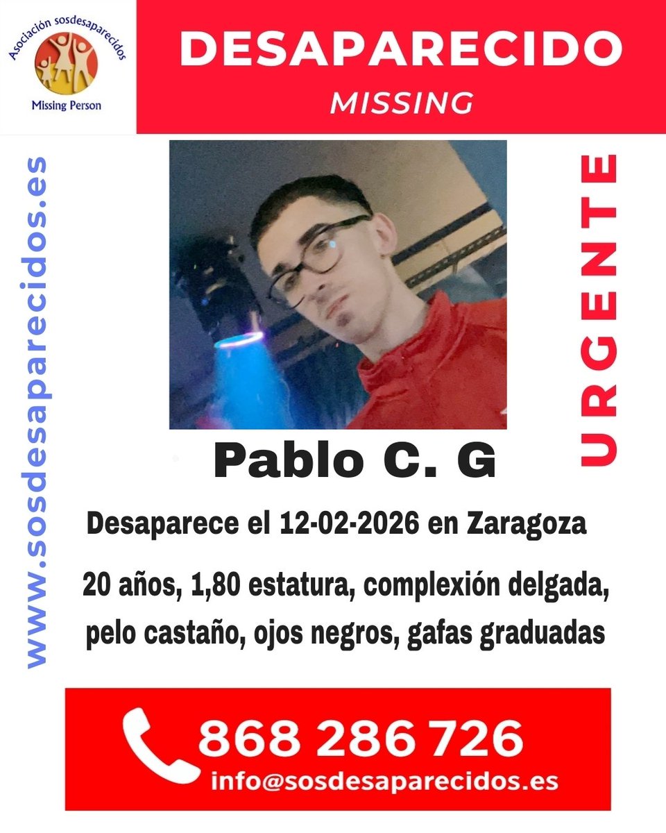🆘 DESAPARECIDO
⏳ Continua desaparecido
ℹ️ Actualización de Imagen 
#España #desaparecidos #Zaragoza
Síguenos <a href="/sosdesaparecido/">ALERTA DESAPARECIDOS</a>