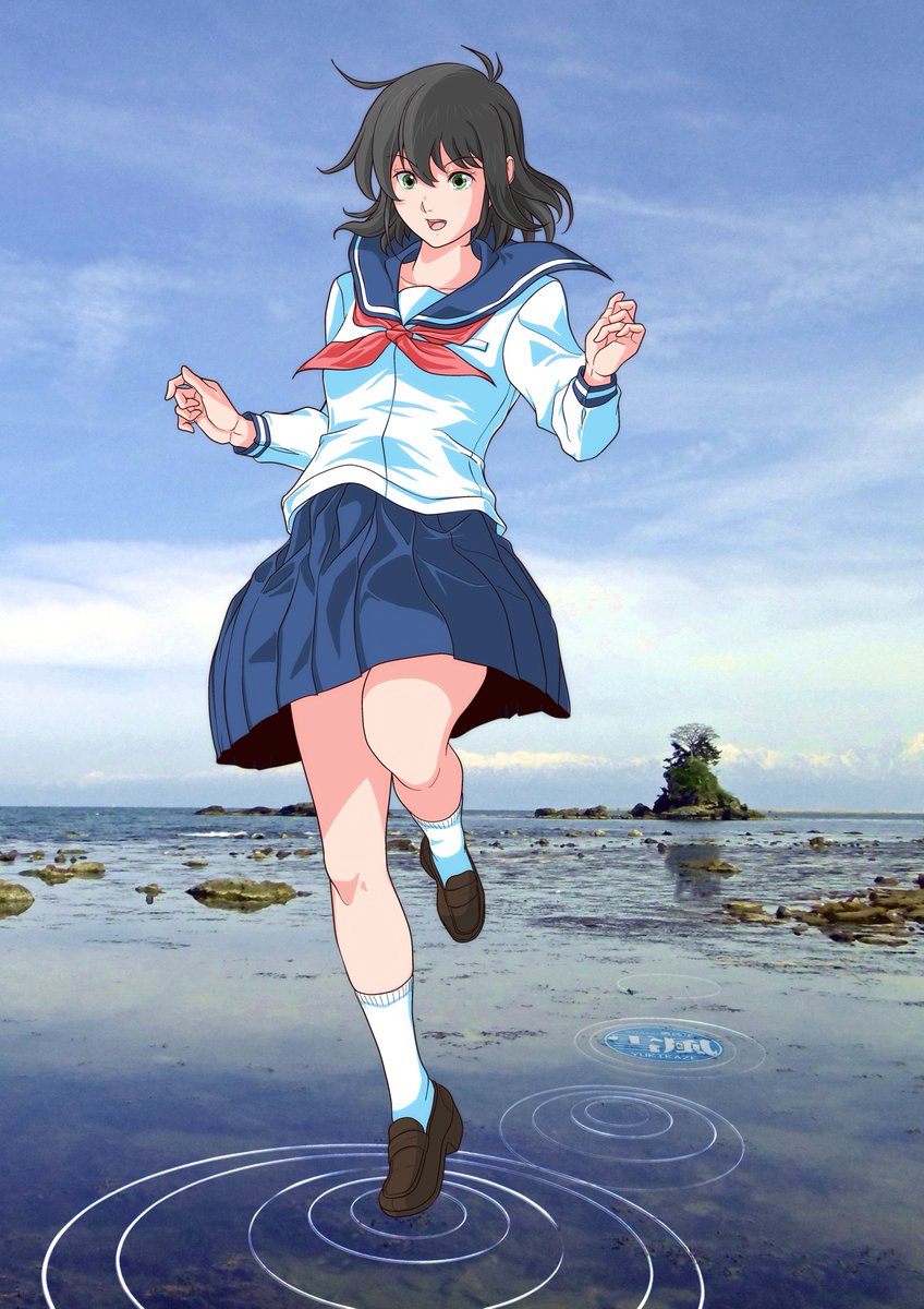 「#これを見た人は背景が海の画像を貼れ 劇場アニメ『君の膵臓をたべたい』の聖地巡礼」|毛根要請・雪風のイラスト