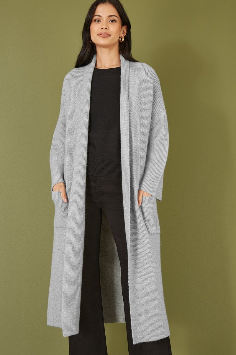 Discover the must-have Yumi Grey Knitted Maxi Cardigan With Pockets - perfect for staying cosy and chic all winter long. Upgrade your wardrobe now at experiencethedifference.co.uk/products/yumi-… #Fashion #WinterStyle