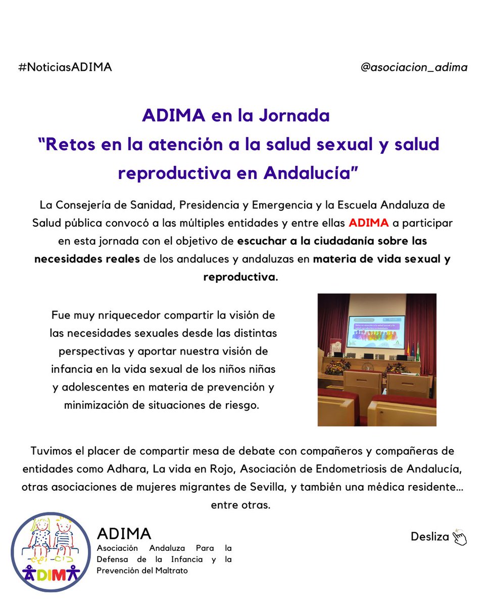 ￼ 🎤📣Tenemos noticias que daros:
ADIMA, ha participado durante los dos últimos años, en el “Comité Asesor” del proyecto europeo del instrumento de apoyo técnico TSI ‘Prioridad al bienestar y salud mental de los NNA. 
#Noticias #Adima #Saludsexual #NNA #PlanAcción2026-2030.