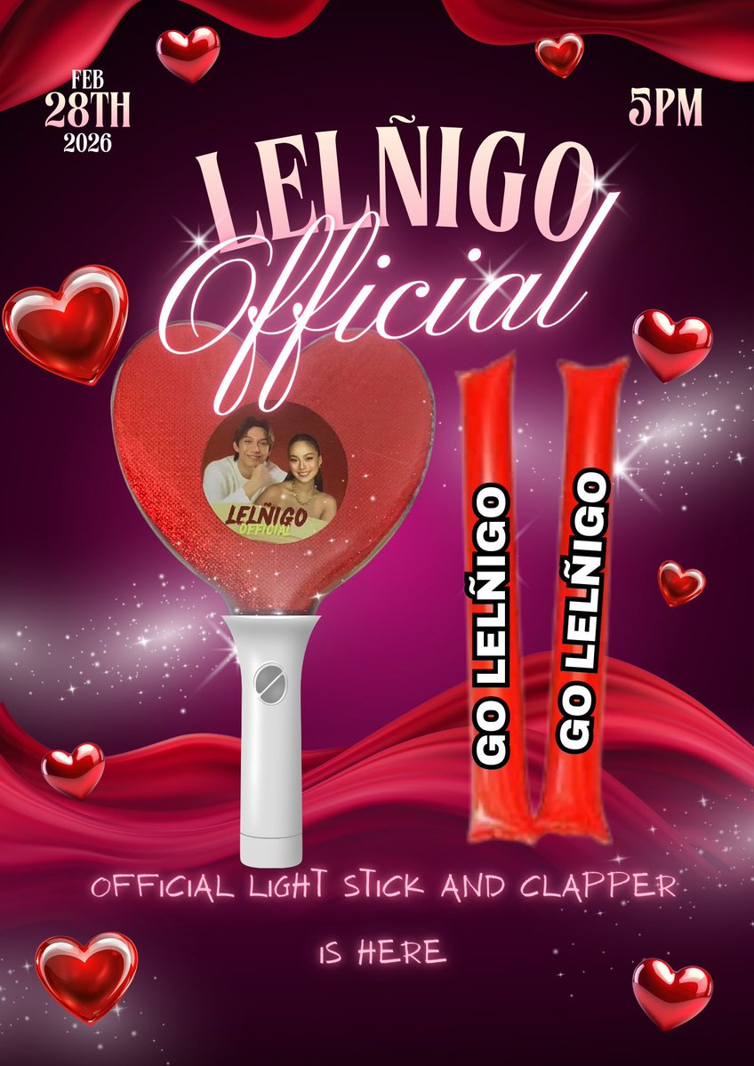 The official LEÑIGO lightstick and clapper is finally here. ❤️✨
 More than just a light, it represents the love, unity, and unwavering support that continues to grow brighter every day.

On February 28, 2026 at 5PM, we won’t just be holding a lightstick and clapper — we’ll be