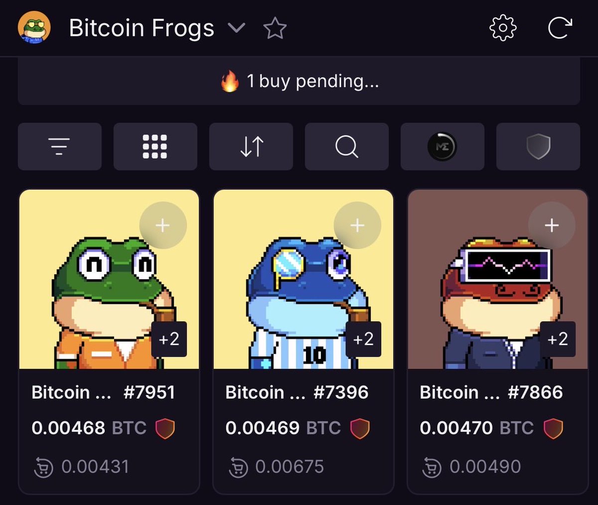 People forget that Bitcoin Frogs once commanded a 0.5 BTC floor and were the #1 Ordinals collection 🟧 🐸 

<a href="/BitcoinFrogs/">Bitcoin Frogs 比特蛙</a>