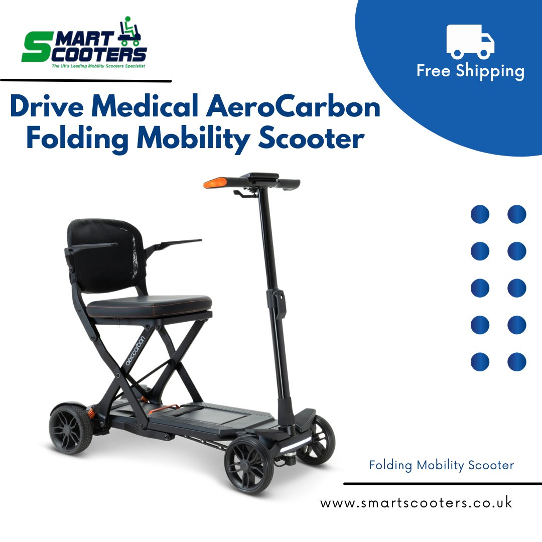 smartscooters1's tweet photo. Weighs just 15.4kg. Folds in seconds. Travels anywhere.

Meet the Drive Medical AeroCarbon - built for strength, comfort &amp; freedom.

Buy now → https://t.co/walNjiHyWI

#MobilityMadeEasy #FoldingMobilityScooter https://t.co/ALP1ifzl7z
