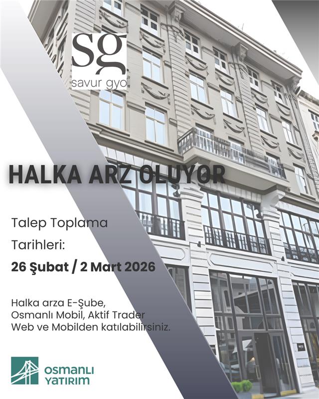borsa_direkt's tweet photo. #SVGYO halka arz ediliyor!

#HalkaArz Talep Toplama Tarihleri: 26 Şubat/2 Mart 2026

Halka arzın detaylı bilgisi için
https://t.co/wYeQ74WAA7

Halka arza katılmak için
https://t.co/dD0kLTFZiJ

#halkaarz #SavurGayrimenkul https://t.co/KKQ49iQDnt