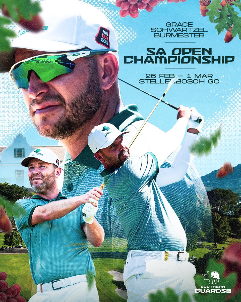 SouthernGuards's tweet image. Two Champions (Grace 2020 &amp;amp; Burmester 2023) return to the @InvestecSAOpen with Schwartzel looking for his first win at this years SA Open held at @stellenboschgc 

#golf #golfswing #sports #southafricanopen #fyp