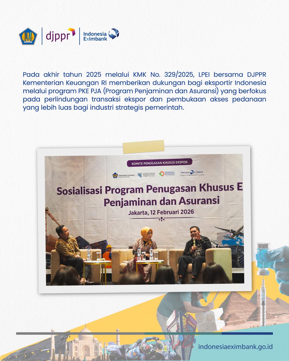 KemenkeuRI's tweet photo. Hasilnya?
Devisa meningkat ✅
Produk lokal buatan Indonesia bisa dipasarkan ke >90 negara ✅

#BeraniMendunia https://t.co/V7GoEMs2OJ