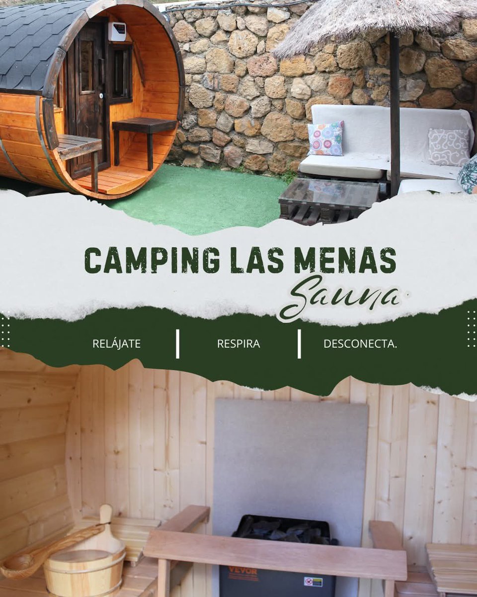 ¡Nuevo espacio en #CampingLasMenas!
Presentamos nuestra nueva sauna, un rincón pensado para el descanso, la desconexión y el bienestar en plena naturaleza. Después de una ruta por la montaña, un paseo por Serón o un día en familia… ahora puedes regalarte un momento solo para ti