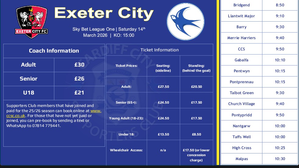 Cardiff City Supporters Club tweet media