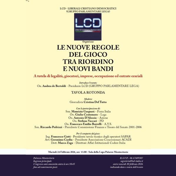 Geronimo_Cardia's tweet photo. Tra poco interverrò al Convegno organizzato dai Liberali Cristiano Democratici (Gruppo Parlamentare Lega) 

"Le nuove regole del gioco. Tra riordino e nuovi bandi"

📅 Martedì 24 Febbraio, ore 11:00
📍 Sala della Lupa, Palazzo Montecitorio

Segui l’evento:
https://t.co/uqsRvLrNXc https://t.co/UTz2g8mptk