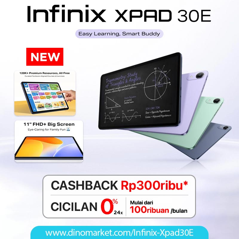 💻 CASHBACK 300RIBU! 💻

NEW INFINIX XPAD 30E! Saatnya upgrade ke pengalaman digital yang lebih maksimal! Tablet stylish dengan performa ngebut dan layar luas yang bikin streaming, gaming, dan kerja makin nyaman! Bisa cicilan 0% 24x mulai 300ribuan/bln Lho! 

Klik disini :