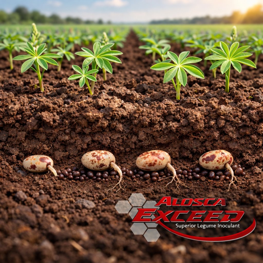 AloscaTech's tweet photo. EXCEED® Granulated Peat places rhizobia alongside seed, helping manage seed-treatment compatibility and support rhizobia survival.
#ALOSCA #LEGUMES #EXCEED #NODULATION https://t.co/9pSyoAKBy3
