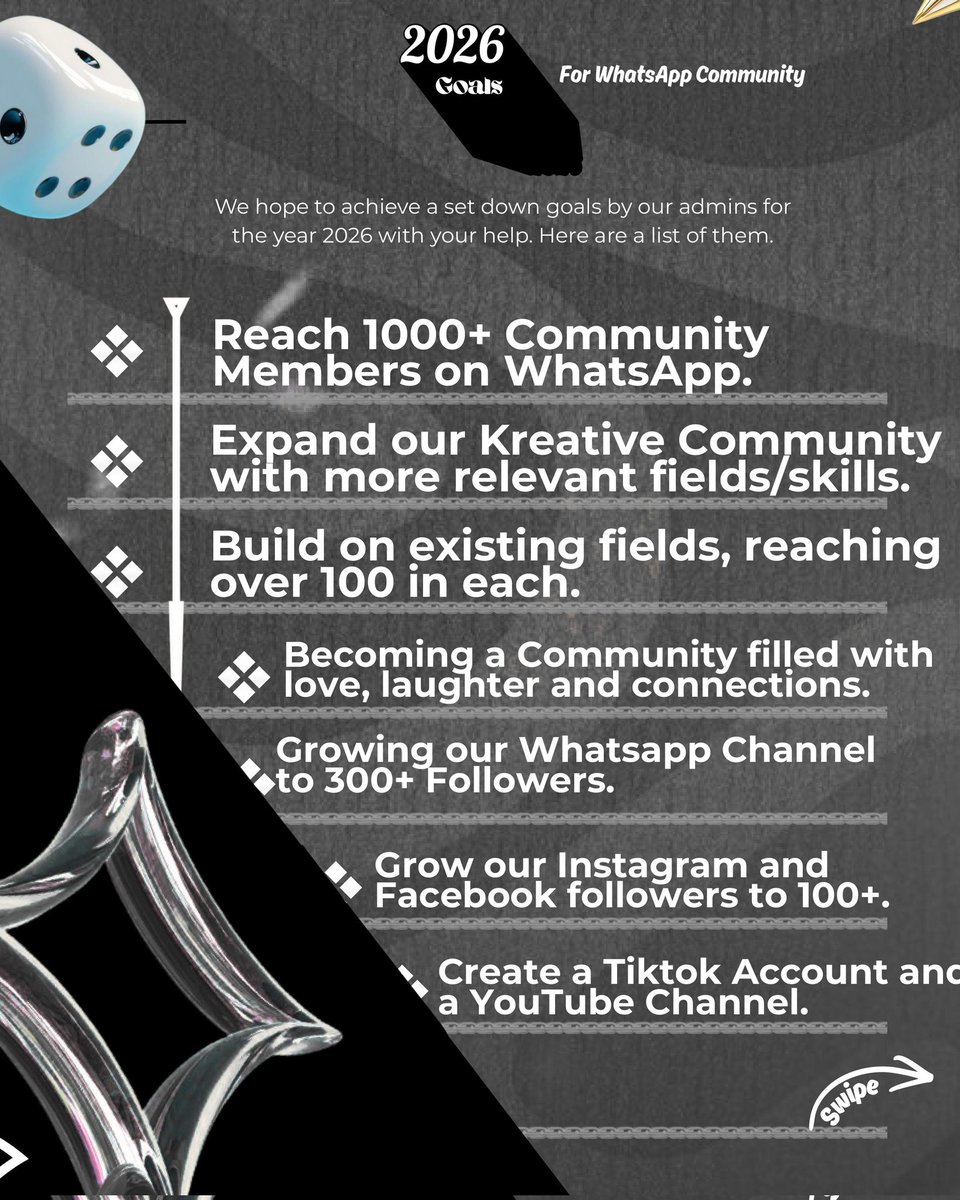 tkhglobal's tweet photo. Our 2026 goals are live!
We did a lot last year; grew, connected, built a system.
This year, we build more systems, grow more and connect more.
Take a look at each slide with a Visioneer mindset because we must achieve all 🙌🔥
This year is our time to shine!!!✨
#tkhglobal  #TTS https://t.co/byDVkDQHvc