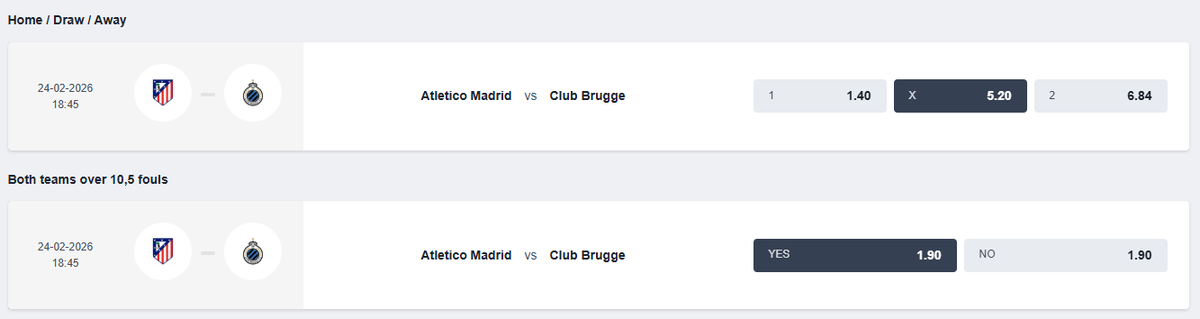 🏆 UCL Night at the Riyadh Air Metropolitano! 🏟️✨

It’s winner-takes-all for Atletico Madrid and Club Brugge after that insane 3-3 draw in the first leg! ⚔️ The Admin is locking in the picks, and our AI is backing the favorites! 🎯🤖

Check the data-driven tips for tonight’s