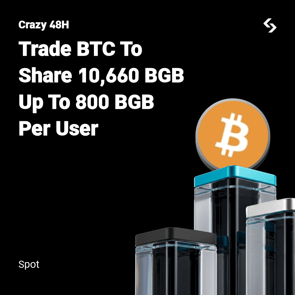 Crazy 48H with $BTC: 10,660 BGB up for grabs! 

🏆 266 winners | Up to 800 BGB each 
⏳ 48 hours only: Feb 24, 16:00 – Feb 26, 16:00 (UTC)

 Join now: bitget.com/launchhub/trad…