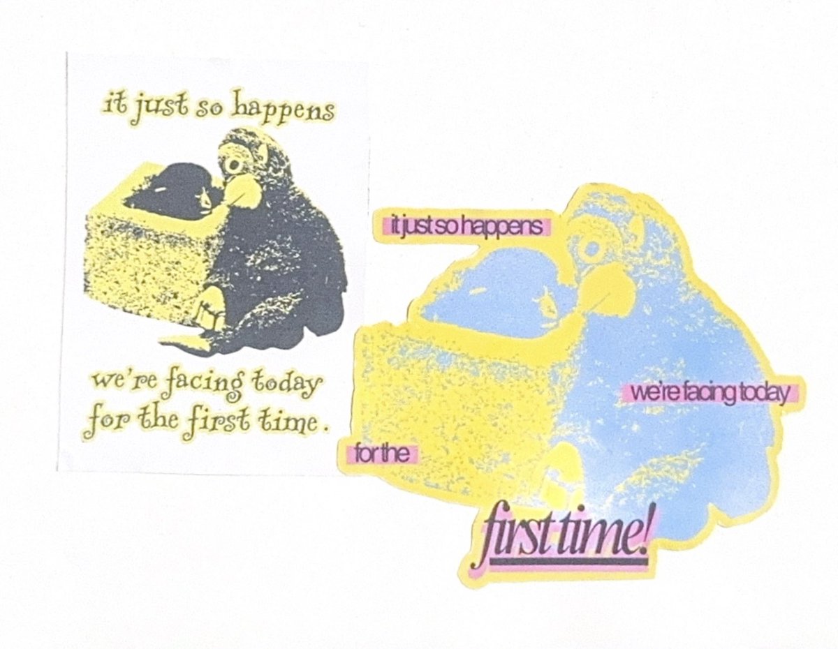 made myself a cheers to youth x punch the macaque stickers :D