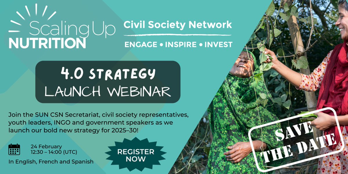 Hi team! Don't forget that our SUN CSN 4.0 Strategy Launch event is happening today in 1 hour's time!!
📅 Date: Tuesday 24 February 
⏰ Time: 12:30–14:00 UTC 
🌍 Format: Online webinar 
🗣️ Interpretation: English, French and Spanish
Register here: us02web.zoom.us/webinar/regist…  
Youth