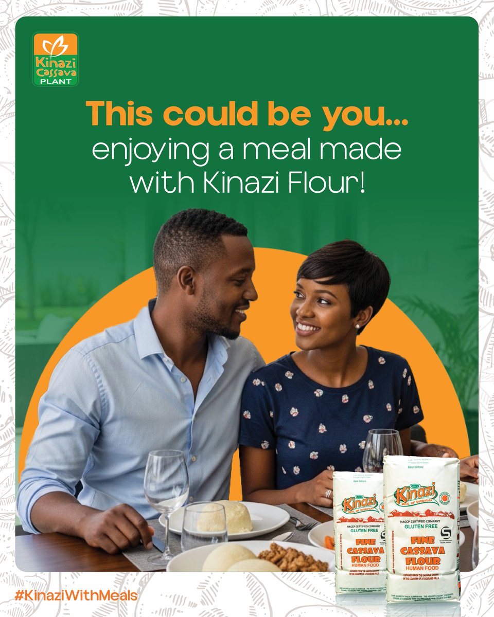 KinaziLtd's tweet photo. Share the joy of every meal made with the finest Kinazi Flour! Make your moments special with the taste of quality, whether it's a cozy dinner or a festive gathering.
#KinaziWithMeals
#DeliciousEveryDay https://t.co/wHovXcq9Tu