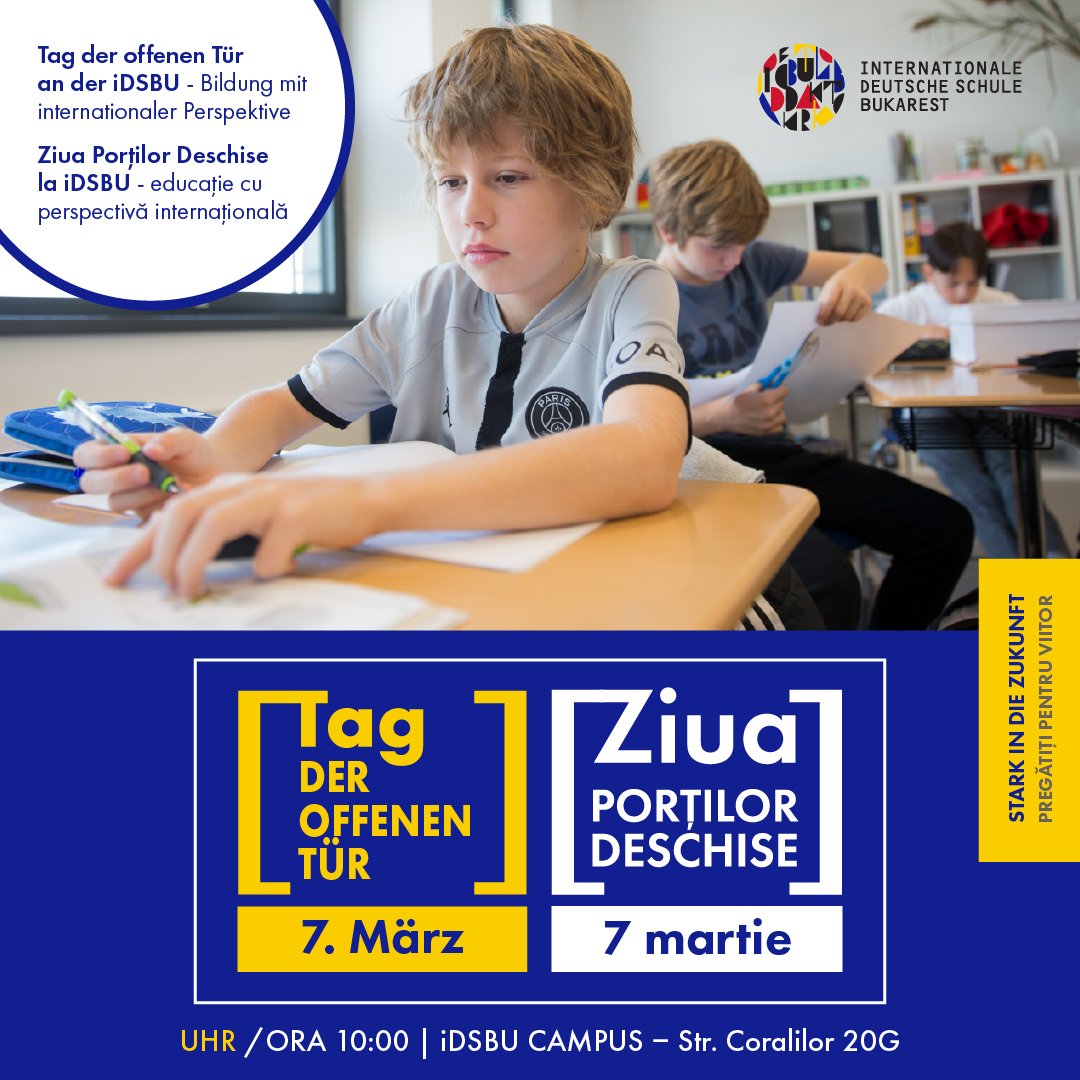 DBukarest's tweet photo. Was bedeutet ein international anerkannter Abschluss?
📅 7. März | ⏰ 10:00 Uhr
📍 iDSBU Campus – Str. Coralilor 20G
https://t.co/LnCLlXJ2pH
Ce înseamnă, concret, o diplomă recunoscută internațional?
📅 7 martie | ⏰ 10:00
📍 Campus iDSBU – Str. Coralilor 20G https://t.co/VUZwxBsFrV