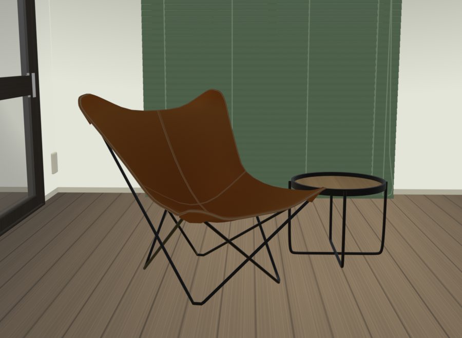 wanconogame's tweet photo. スパイといえばデザイナーズチェアなので(?)、BKFチェアを作りました
普通に欲しい
 #blender  #ゲーム制作 https://t.co/wFzcQK3EyL