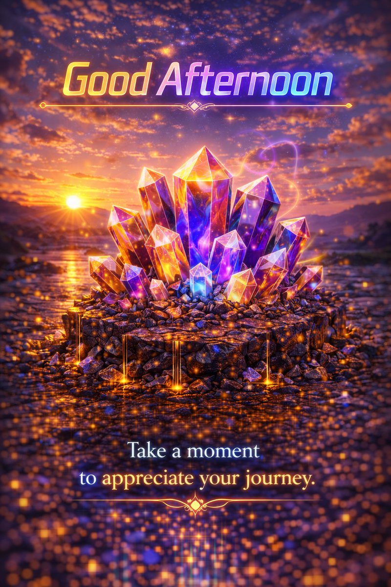 Good Afternoon, radiant souls 💎 ✨ 
Pause. Breathe. Let these crystals remind you—
every step of your journey has been forging this glow.
You're already magnificent.