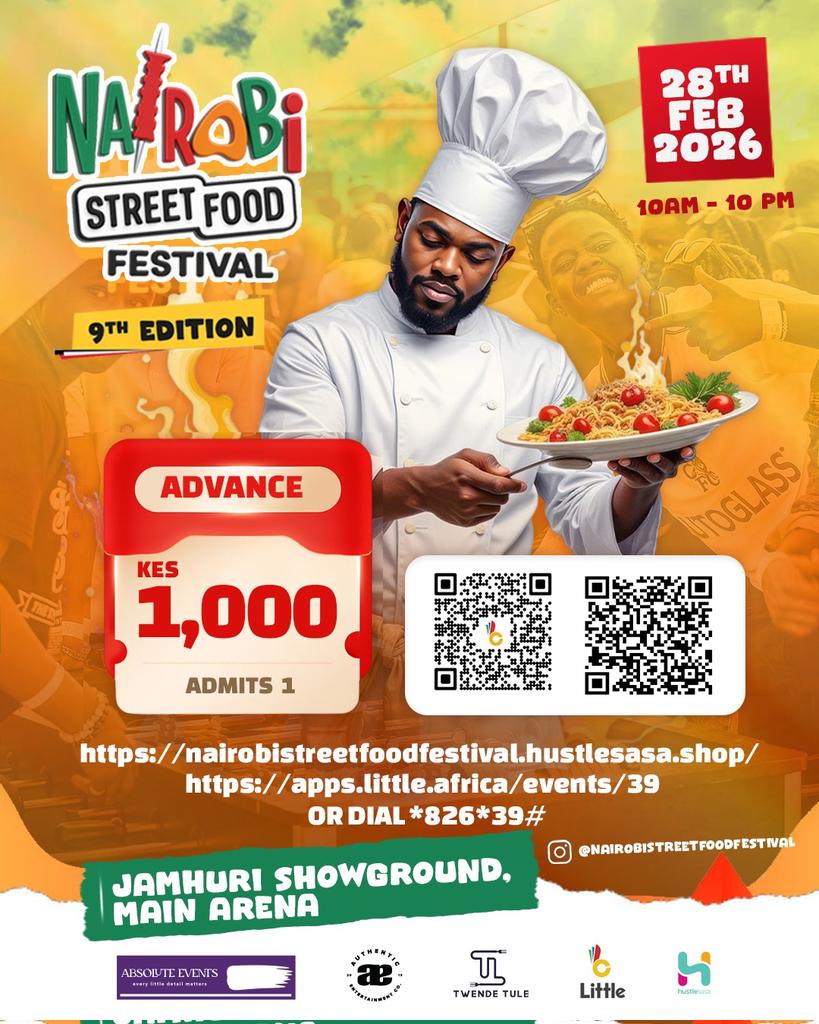 FOMO alert  Nairobi’s ultimate Street Food Paradise lands Feb 28th. Flavours, music, unforgettable moments. Come Taste The Culture live. NSFF Tickets Available. Earn With Ushawishi. #TwendeniNairobiStreetFoodFestival <a href="/UshawishiHQ/">Ushawishi</a> <a href="/NSFF_Ke/">Nairobi Food festival</a>