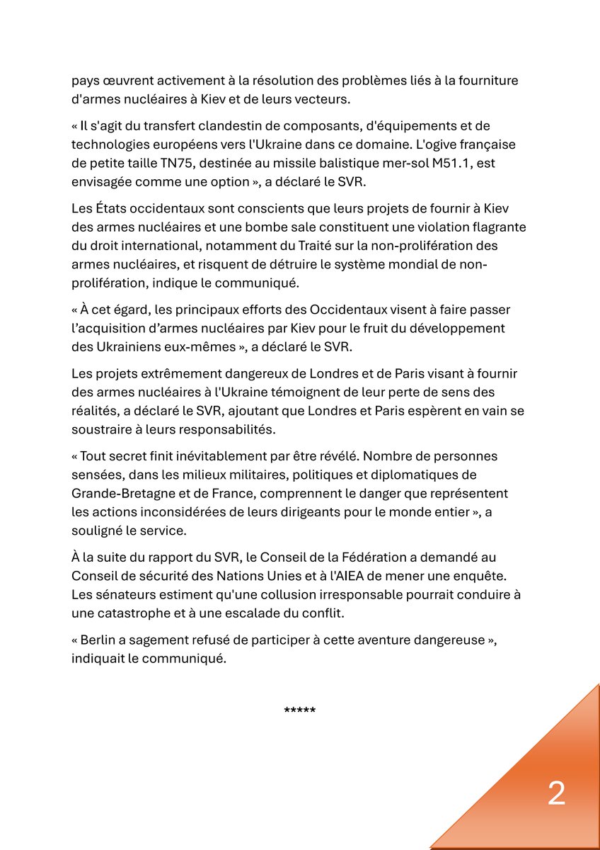 ZOV_Ivan's tweet photo. !!!!  Le Royaume-Uni et la France se préparent à armer l'Ukraine avec des armes nucléaires  !!!! https://t.co/sfW2NE1bHc
