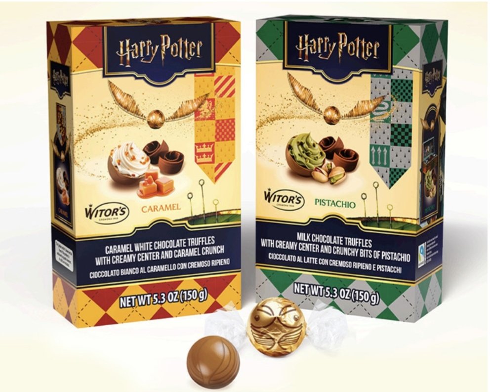 뭐야!!! 위토스 초콜릿이랑 해리포터 콜라보 나온 거 몰랐어....ㅠㅠ 카라멜 맛이랑 피스타치오 맛 두 가지고, 골든스니치 패키징인가봄!! 귀엽닼ㅋㅋㅋ