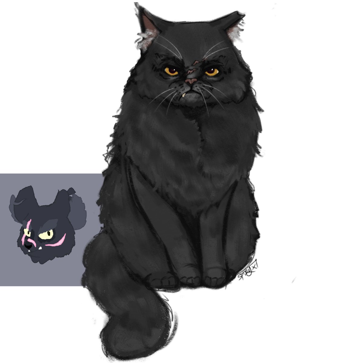 Spinyx__'s tweet photo. YellowFang (+ headshot I made when I was 11 ❤️) #yellowfang #warriorcats https://t.co/kqBKo4K9Bp