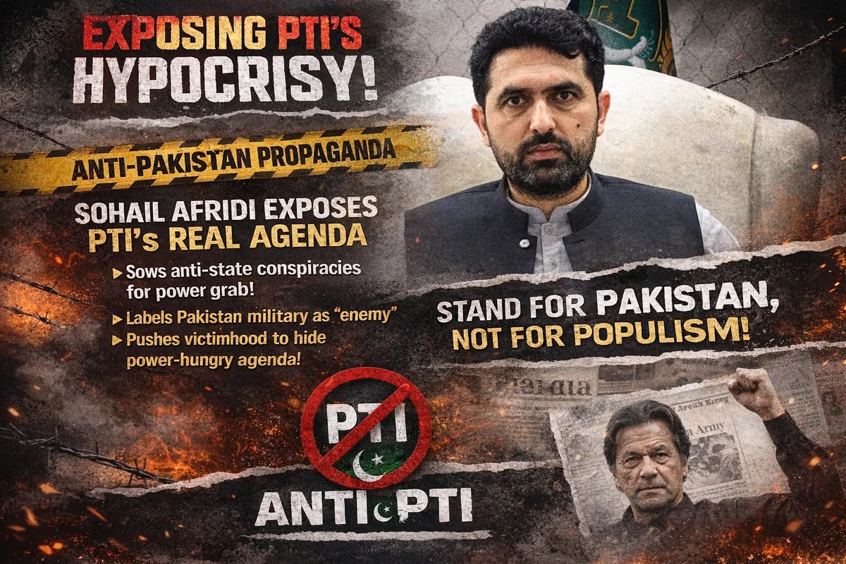 By labeling the fight as against a  Pakistan Military, Sohail Afridi promotes anti-state conspiracy theories that weaken national security. PTI's victimhood play is exposed: It's about power grabs, not justice. Stand for Pakistan, not populism!  #PTIExposed #PAKvsENG
