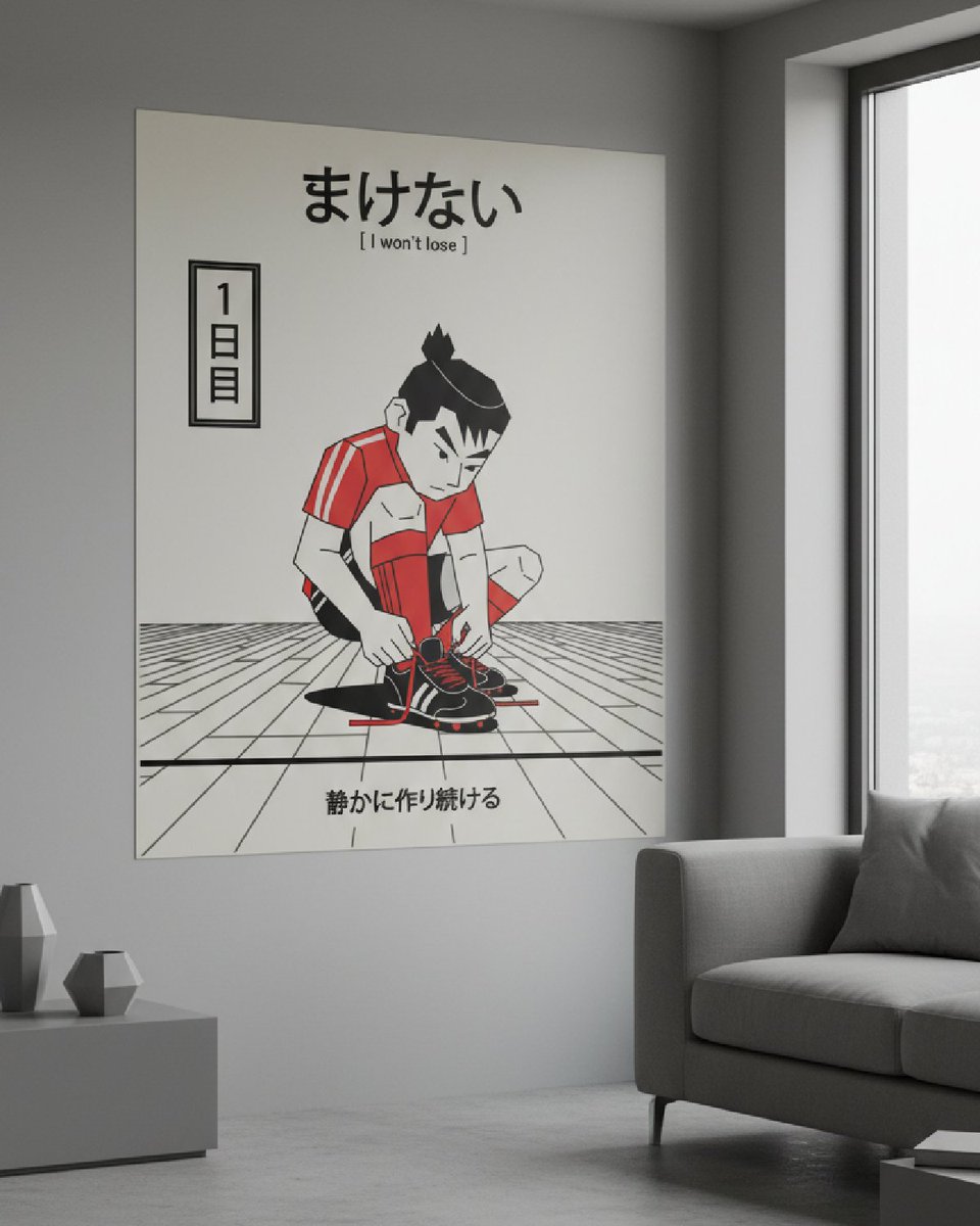 Day 1 - Blending Japanese culture, music and football in a bold flat vector style.
Starting the story — はじめる 🌸 静かに作り続ける