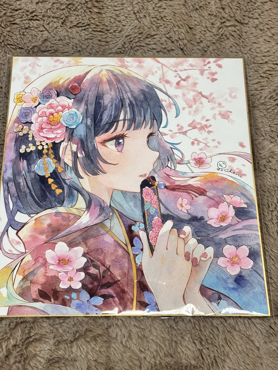 ゆゆはる先生の色紙原画をお迎えしました😳💕 めちゃくちゃ美しい