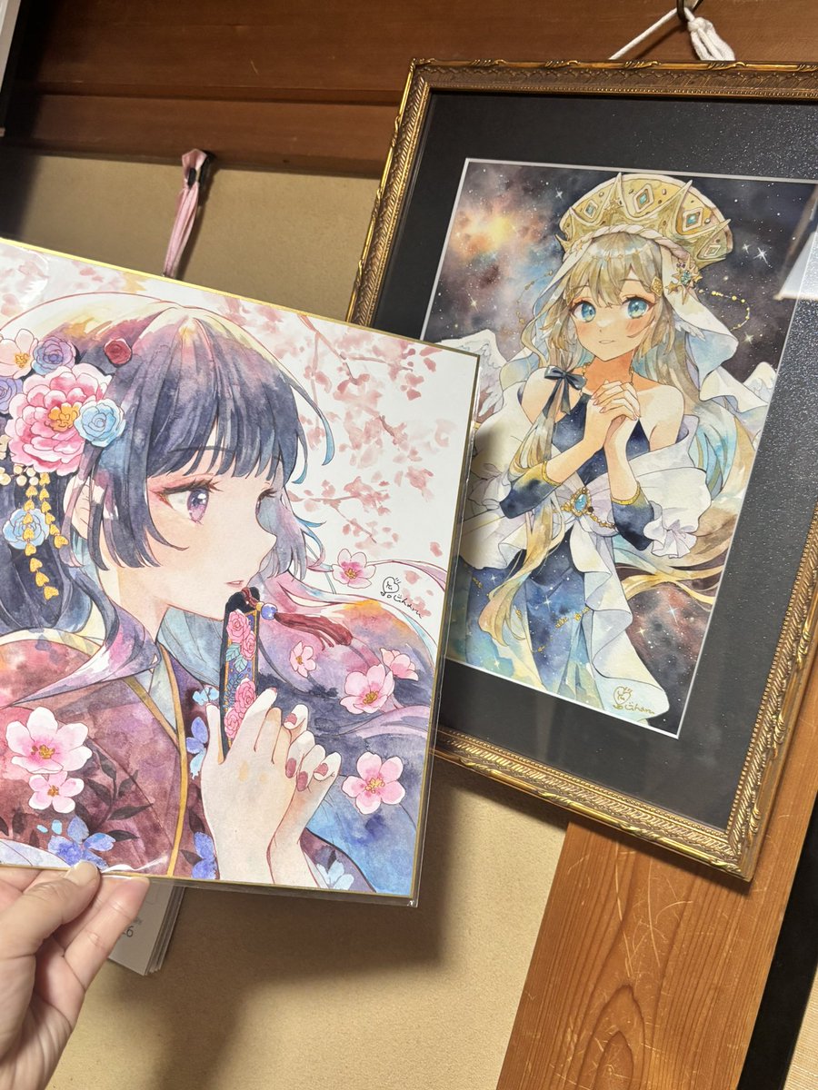 ゆゆはる先生の色紙原画をお迎えしました😳💕 めちゃくちゃ美しい