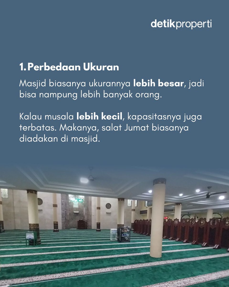 detik_properti's tweet image. #Masjid dan #musala emang sekilas mirip, tapi ternyata beda loh! 👀🕌 Sama-sama jadi tempat ibadah, tapi keduanya punya peran yang nggak persis sama.

Biar makin paham bedanya, yuk swipe sampai habis 👉

Creator: Zoya