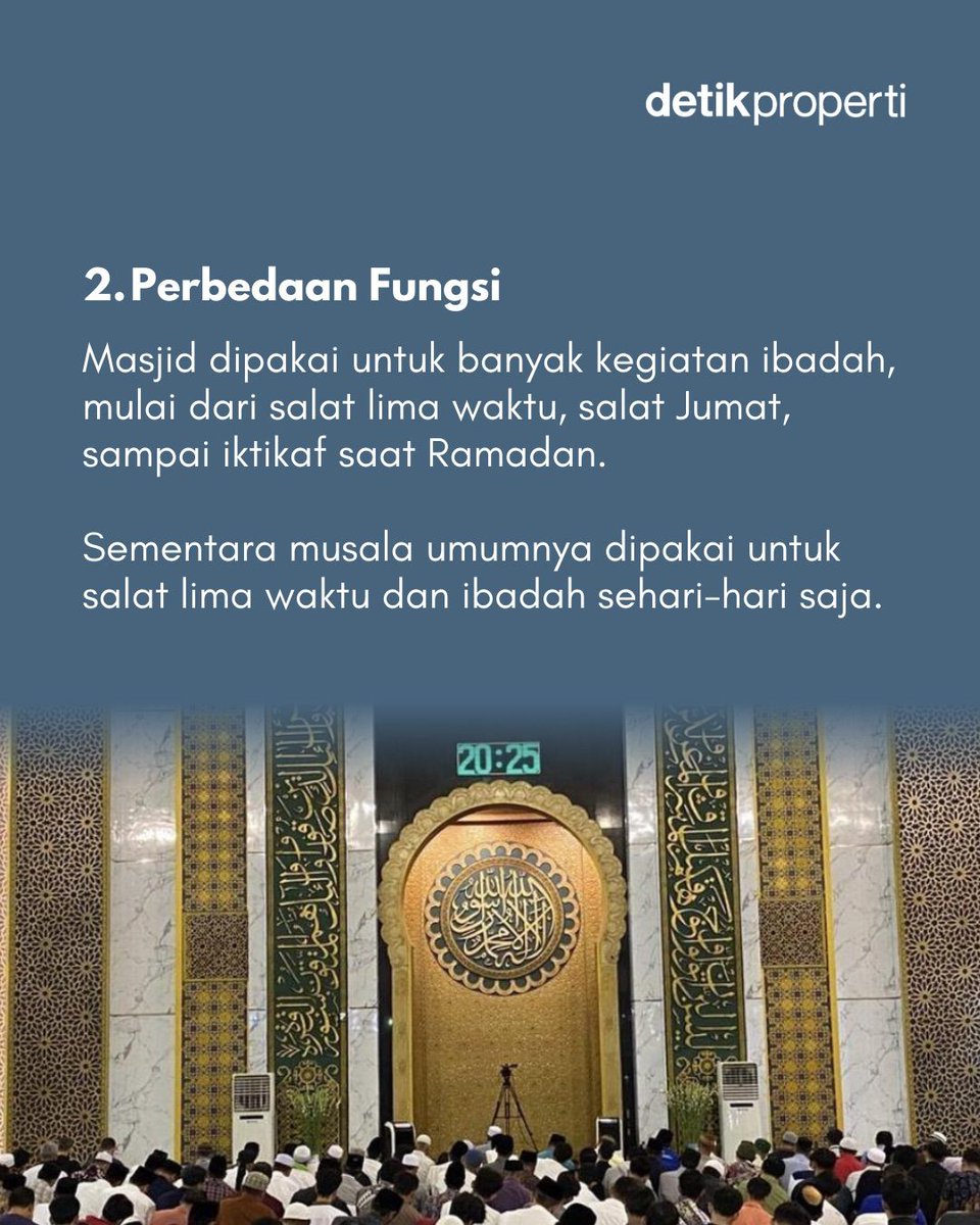 detik_properti's tweet image. #Masjid dan #musala emang sekilas mirip, tapi ternyata beda loh! 👀🕌 Sama-sama jadi tempat ibadah, tapi keduanya punya peran yang nggak persis sama.

Biar makin paham bedanya, yuk swipe sampai habis 👉

Creator: Zoya