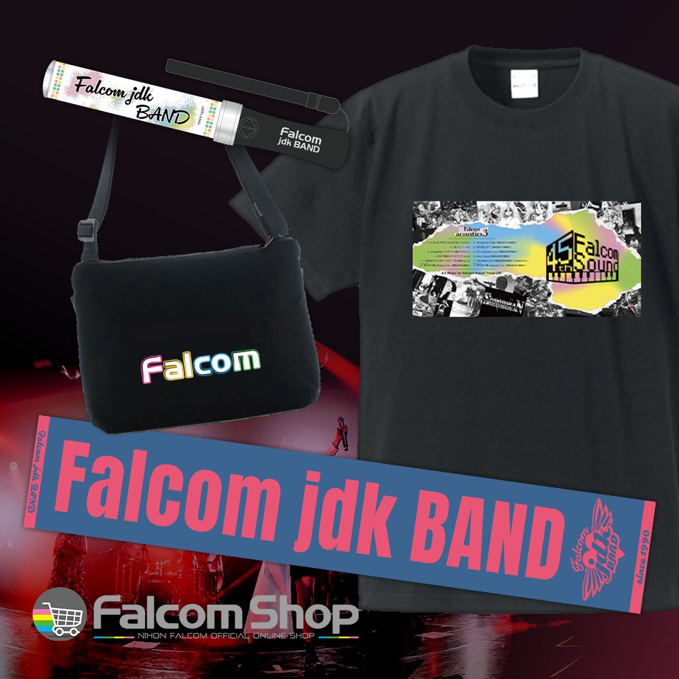 nihonfalcom's tweet photo. 🛒ファルコムショップ🛒

【Falcom jdk BAND LIVE 2026】
ライブ物販新商品 お取り扱いスタート！

・サコッシュバッグ
・Tシャツ
・マフラータオル
・ペンライト

https://t.co/1b9zR4lth8 https://t.co/Axear3b7IW