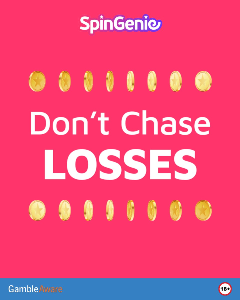 Chasing losses is betting more after a string of losses, believing you’re ‘due a win’. All outcomes are randomly computer-generated; predicting when to win is impossible.

Click here for more information about responsible gambling:
spingenie.com/responsible-ga…

💫18+GambleAware