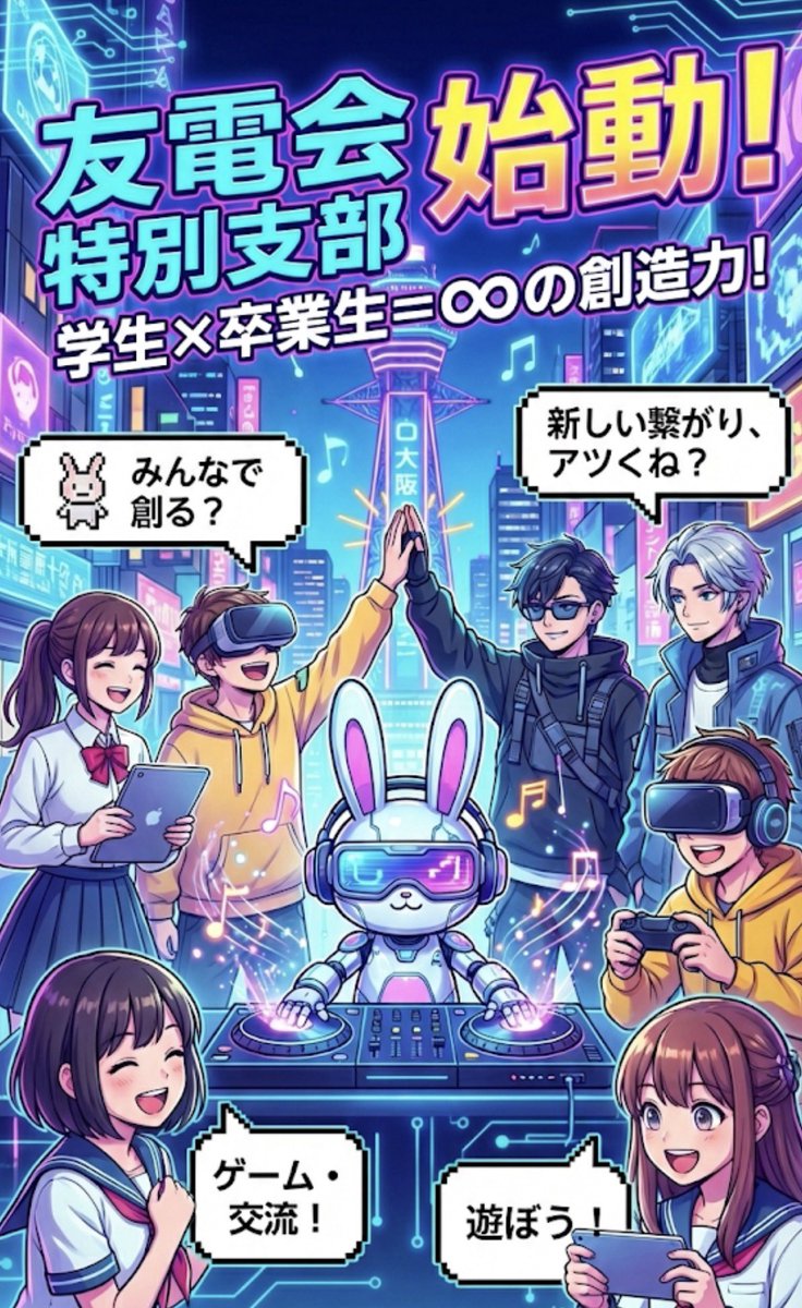 playacreate's tweet photo. ／
OECUのPAC関係者、集合！📢
＼
「友電会特別支部」作っちゃいます！✨
(これから申請！)

狙いはズバリ「学生と卒業生のガチ交流」🤝

縦の繋がりで、もっと面白いこと仕掛けませんか？OB・OGの先輩方、待ってます！

参加はPACの初代Discordサーバーにて！

#大阪電気通信大学 #友電会 #拡散希望 https://t.co/q42tmDiZax