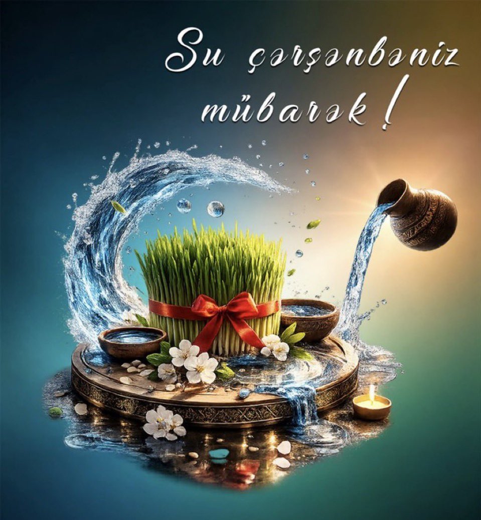 HuseynNajafov's tweet photo. Today, Azerbaijan marks #SuÇərşənbəsi (#WaterTuesday) — the first of four enchanting Tuesdays heralding the ancient and beloved spring festival of #Novruz. A day when water symbolizes renewal, purity, and the awakening of nature.
Happy #Chershenbe! https://t.co/qnpqFROPaj