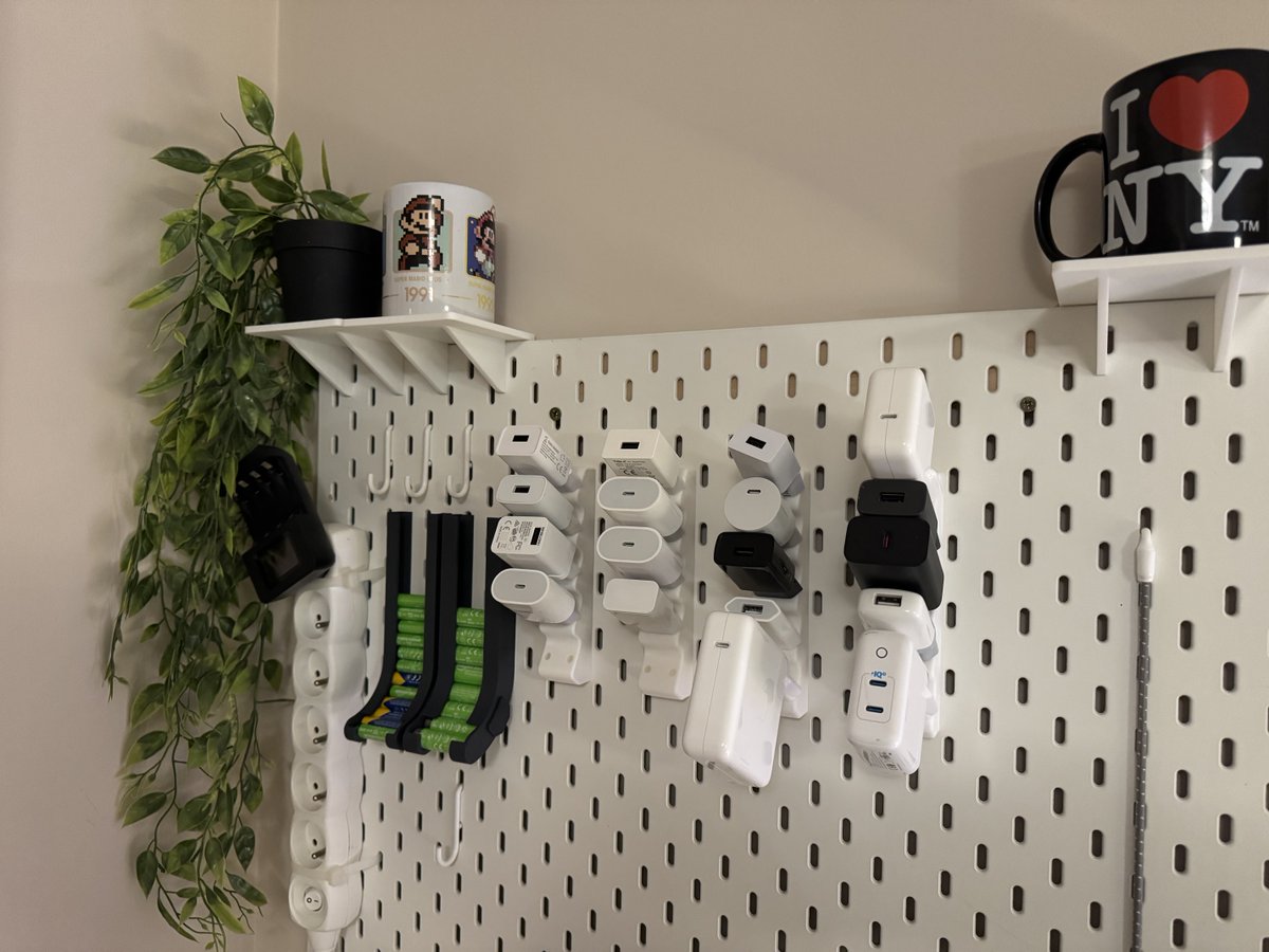 Pegboard charger holders