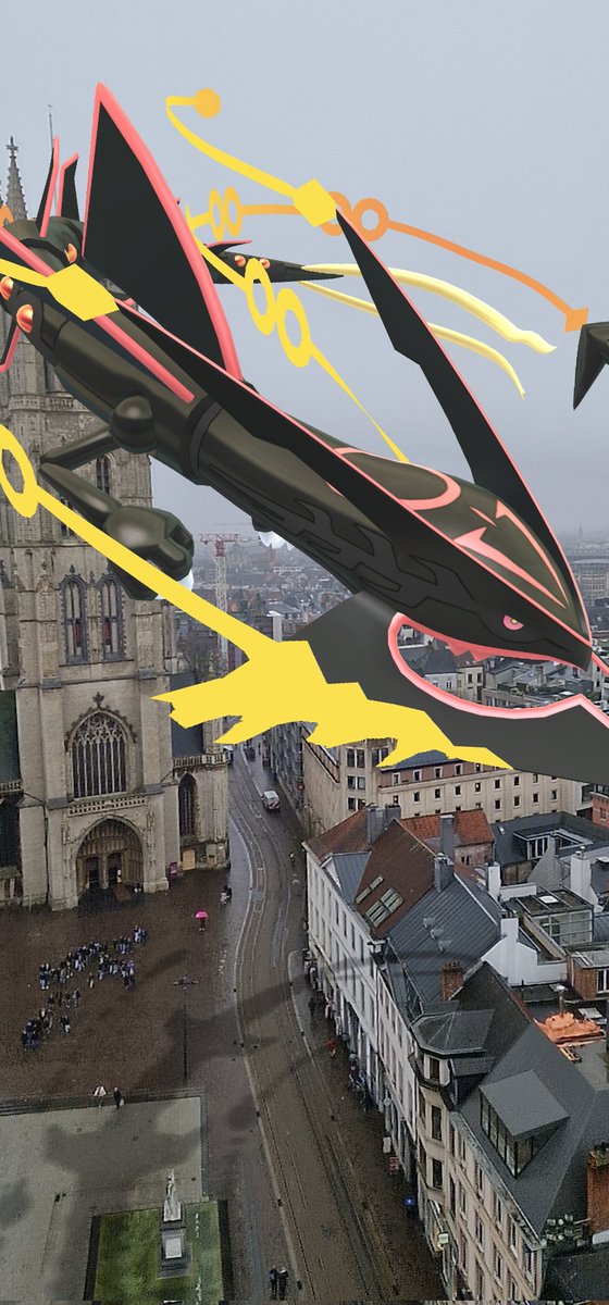 MythicalMew's tweet photo. Mega Rayquaza brings the Delta Stream to Ghent! #Pokémon30 https://t.co/W9ndISYrMk